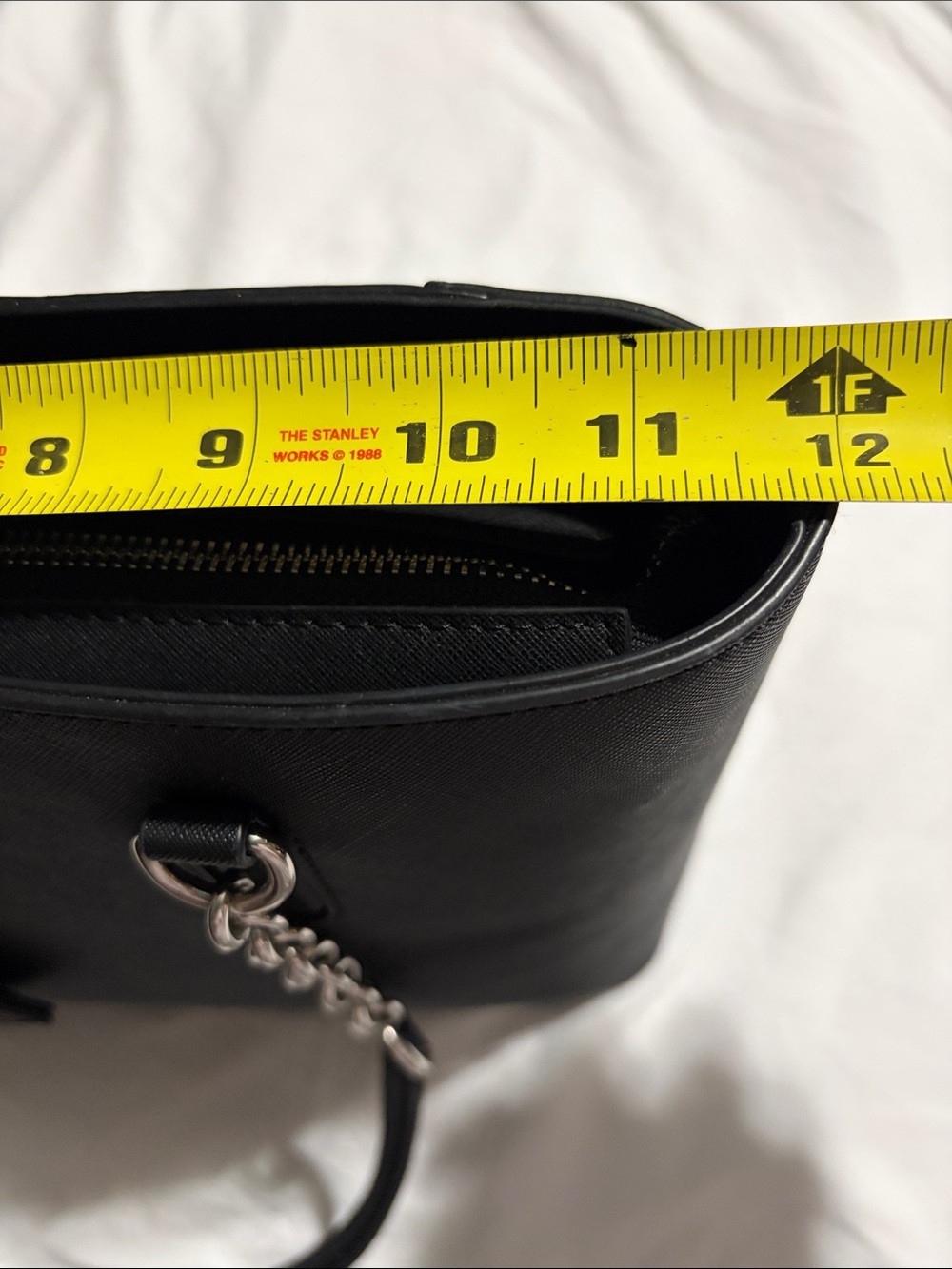 Calvin Klein Black Tote with Silver Chain Handles - Picture 9 of 16